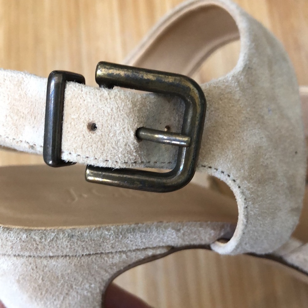 NEW J.Crew Suede Platform high heels NWOT never worn made in Italy Leather - Picture 13 of 14